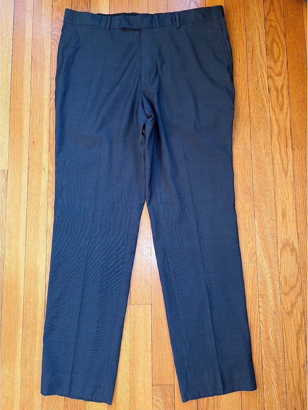 Hugo Boss James Navy Virgin Wool Dress Pants 36R Tailored Corpcore Quiet Luxury